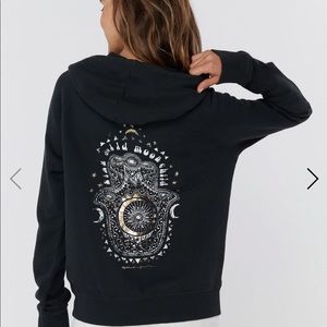 Spiritual Gangster Hamsa Raglan Zip Hoodie L